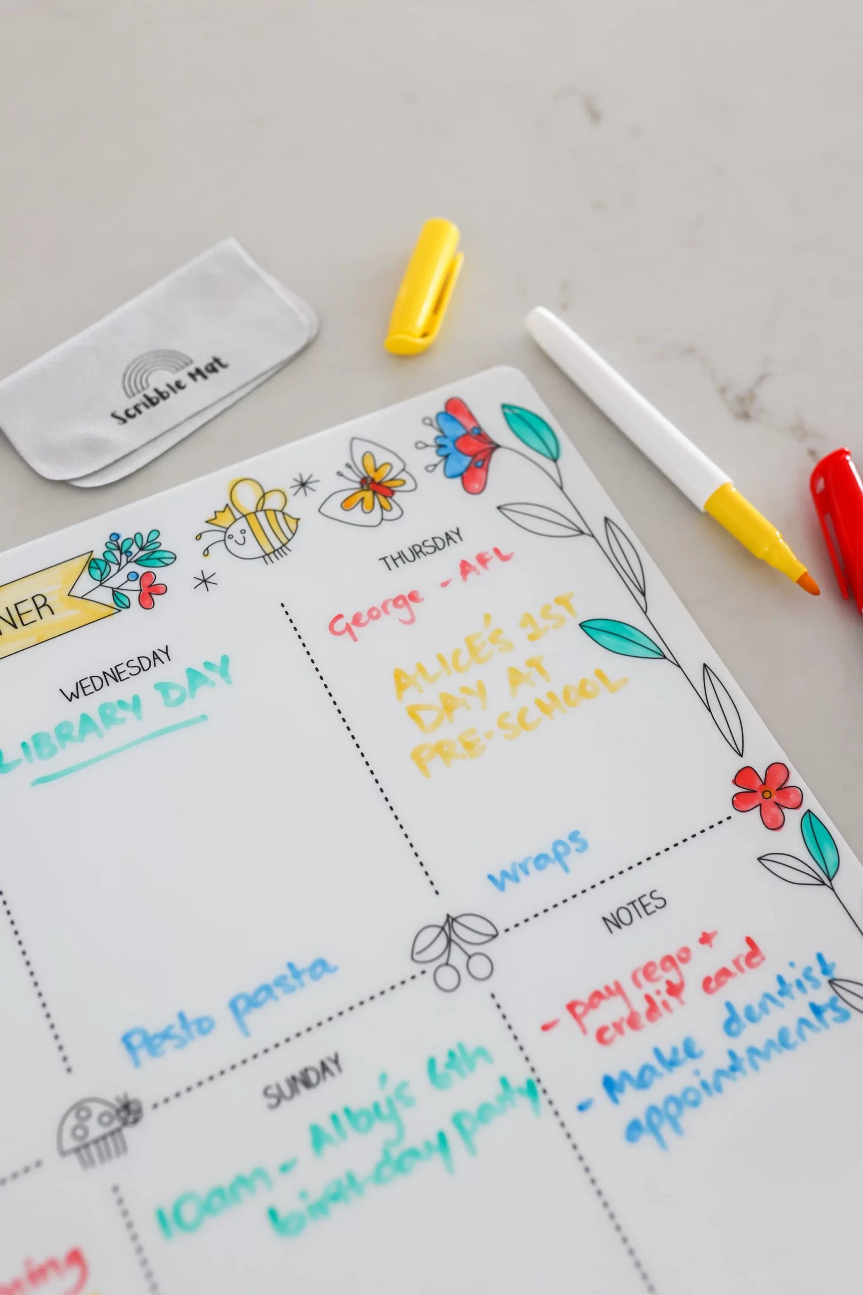Scribble Mat - Weekly Planner Reusable Mat