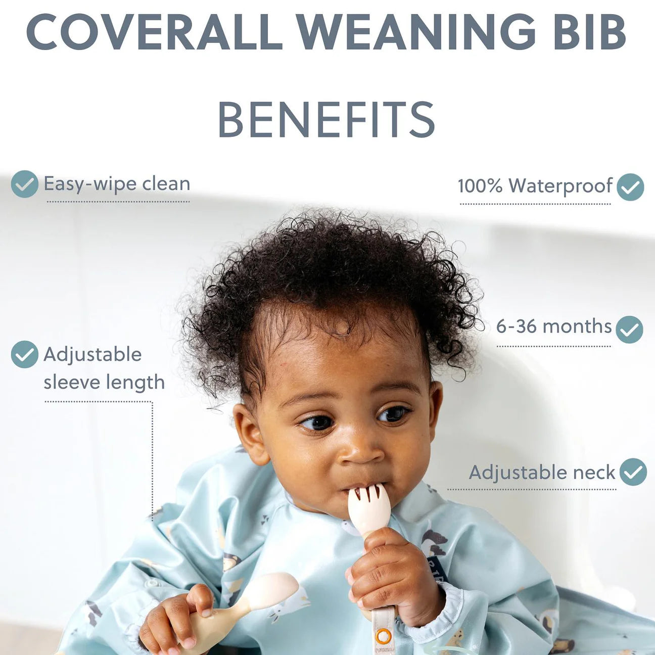 BIBaDo - Baby Weaning Coverall Bib - Superstars