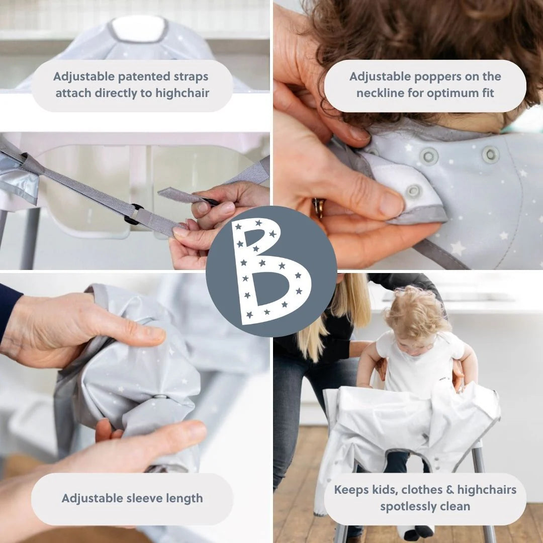 BIBaDo - Baby Weaning Coverall Bib - Superstars