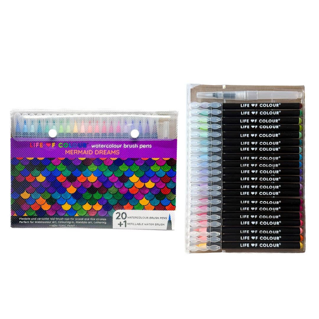 Life of Colour - Watercolour Brush Pens - Mermaid Colours – Bambi Bunny Co