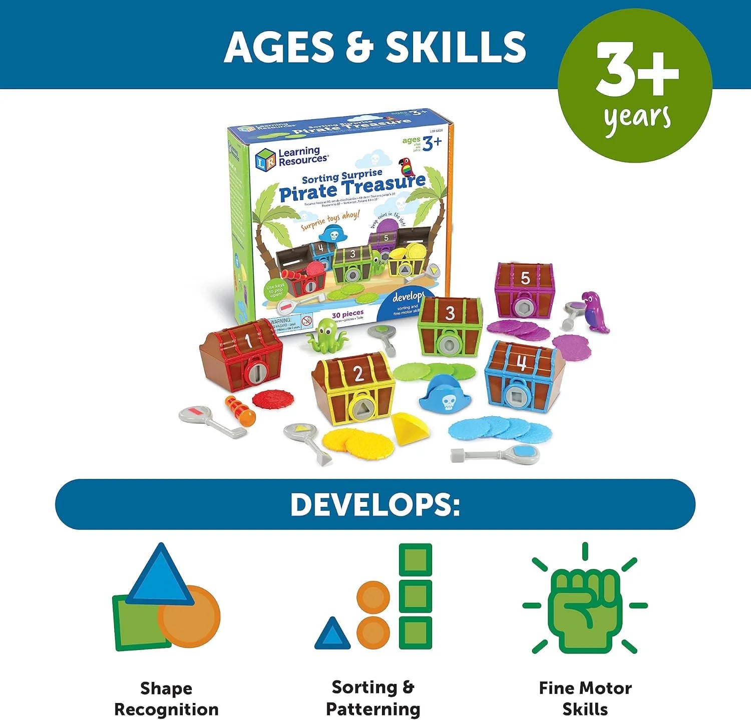 Learning Resources - Sorting Surprise Pirate Treasure