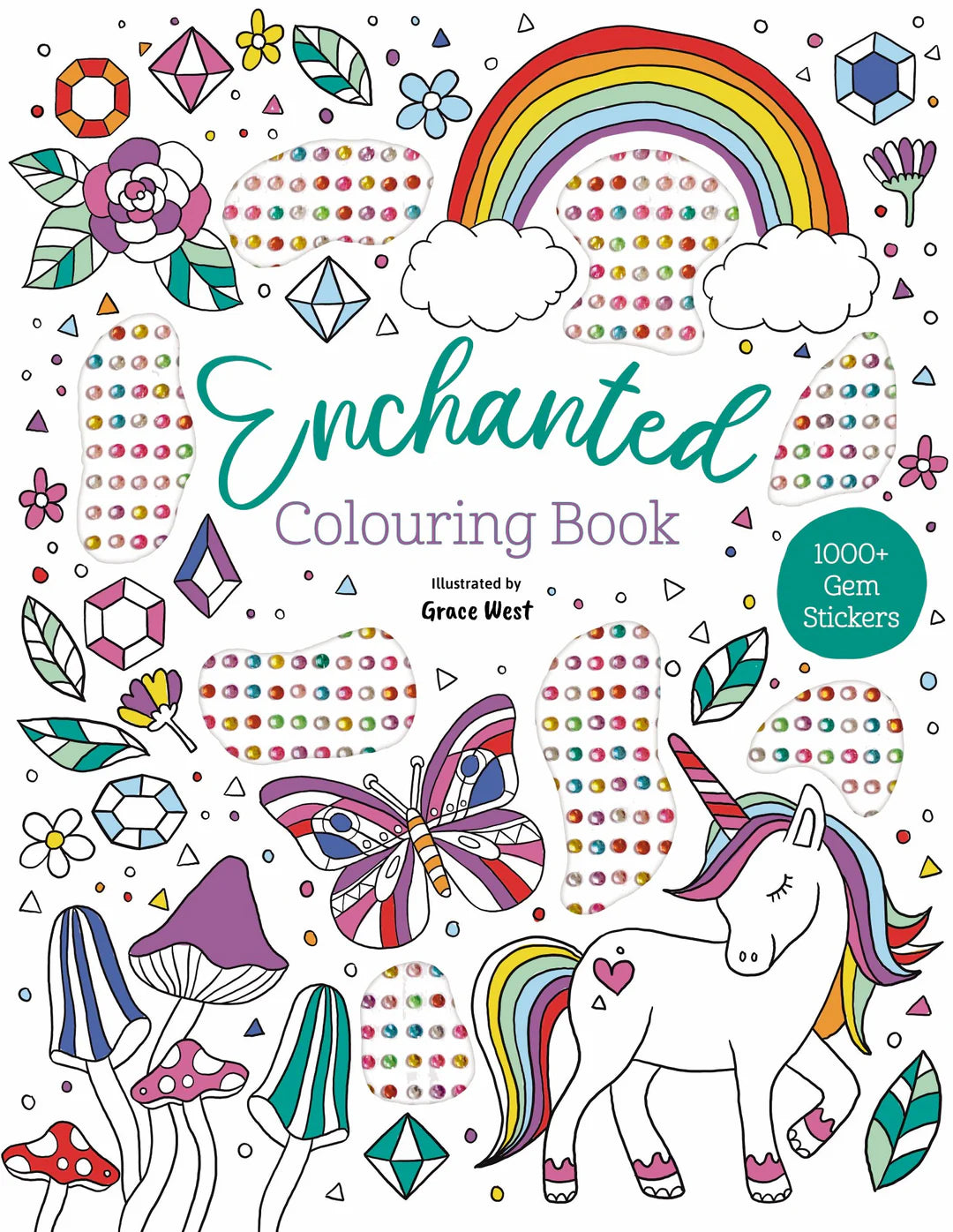 Book | Gem Sticker Colouring Book - Enchanted