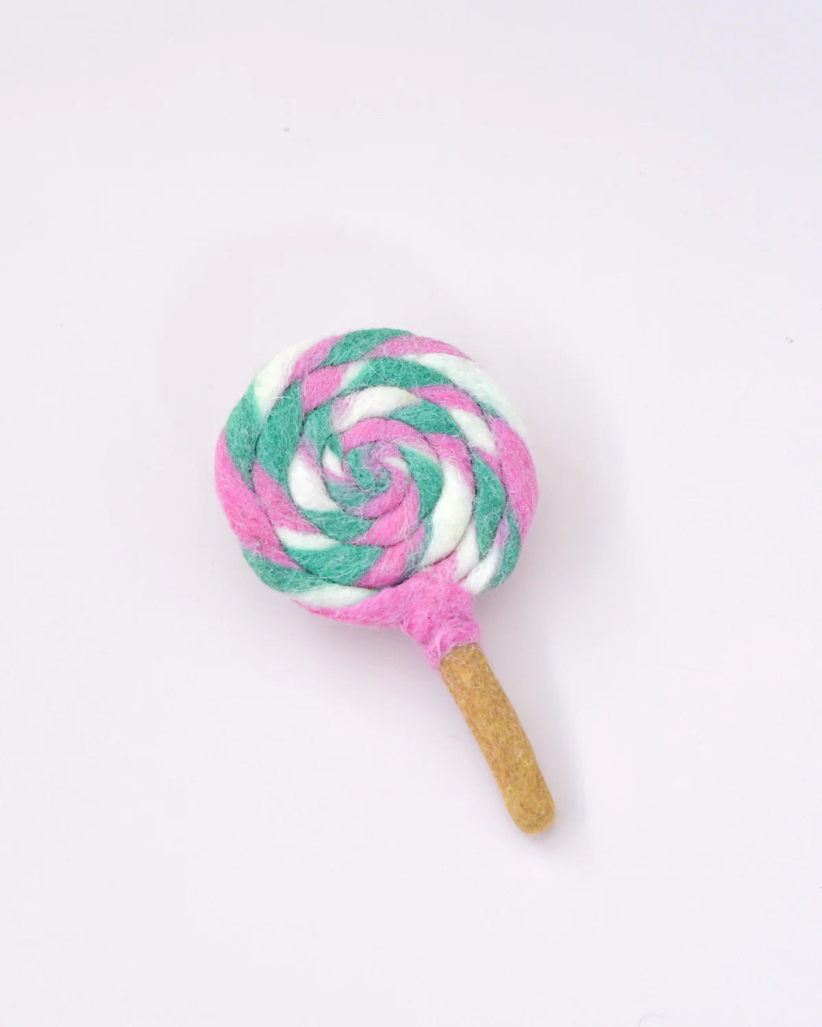 Tara Treasures - Felt Colourful Pink and Green Swirl Lollipop