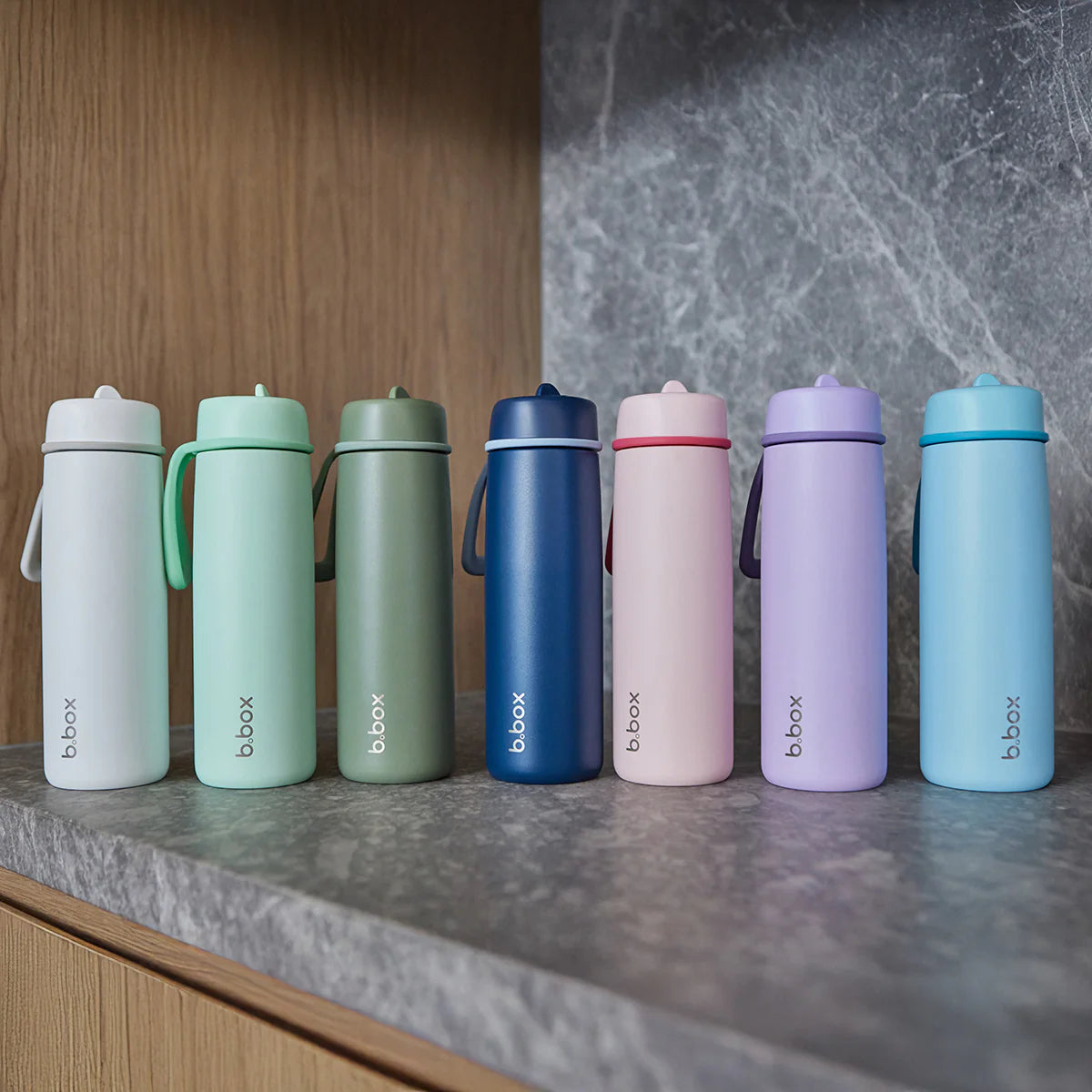 b.box Insulated Flip Top Bottle - 690ml - White Out