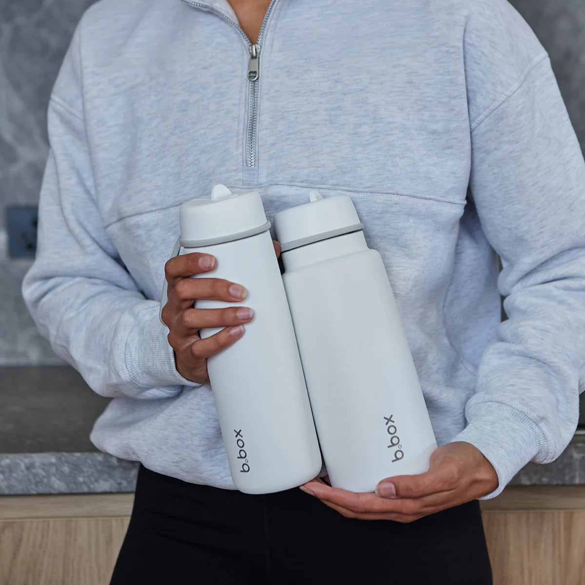 b.box Insulated Flip Top Bottle - 690ml - White Out