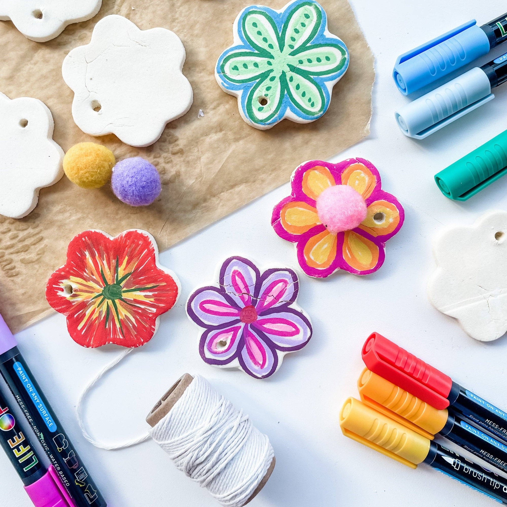 Life of Colour - Floral Colours Brush Tip Acrylic Paint Pens - Set of 12