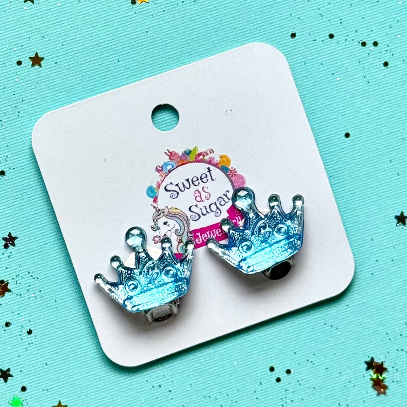 Sweet as Sugar Jewellery Earrings Clip On Crown