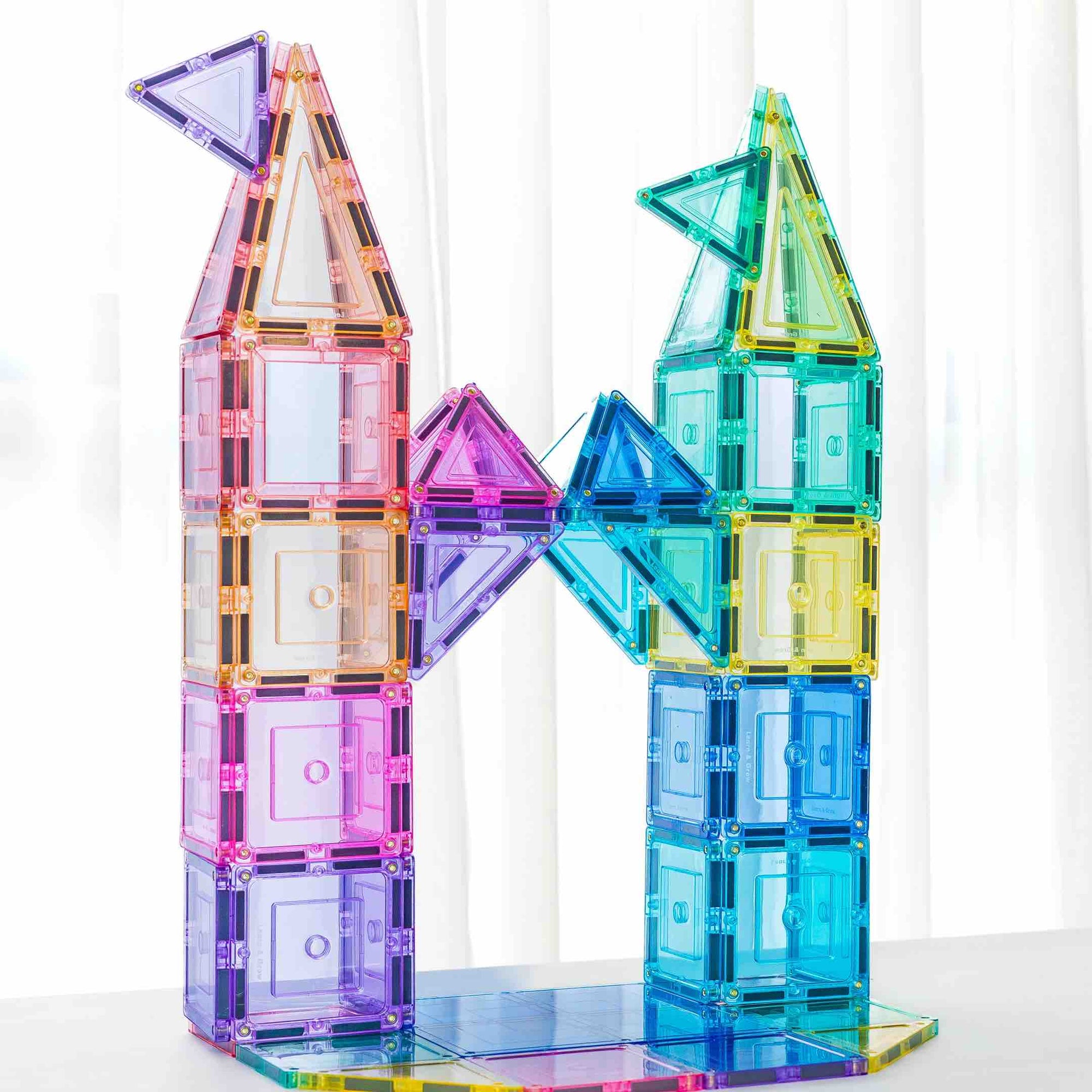 Learn & Grow Magnetic Tiles - Builders Pack ( Pastel ) - 112 Piece