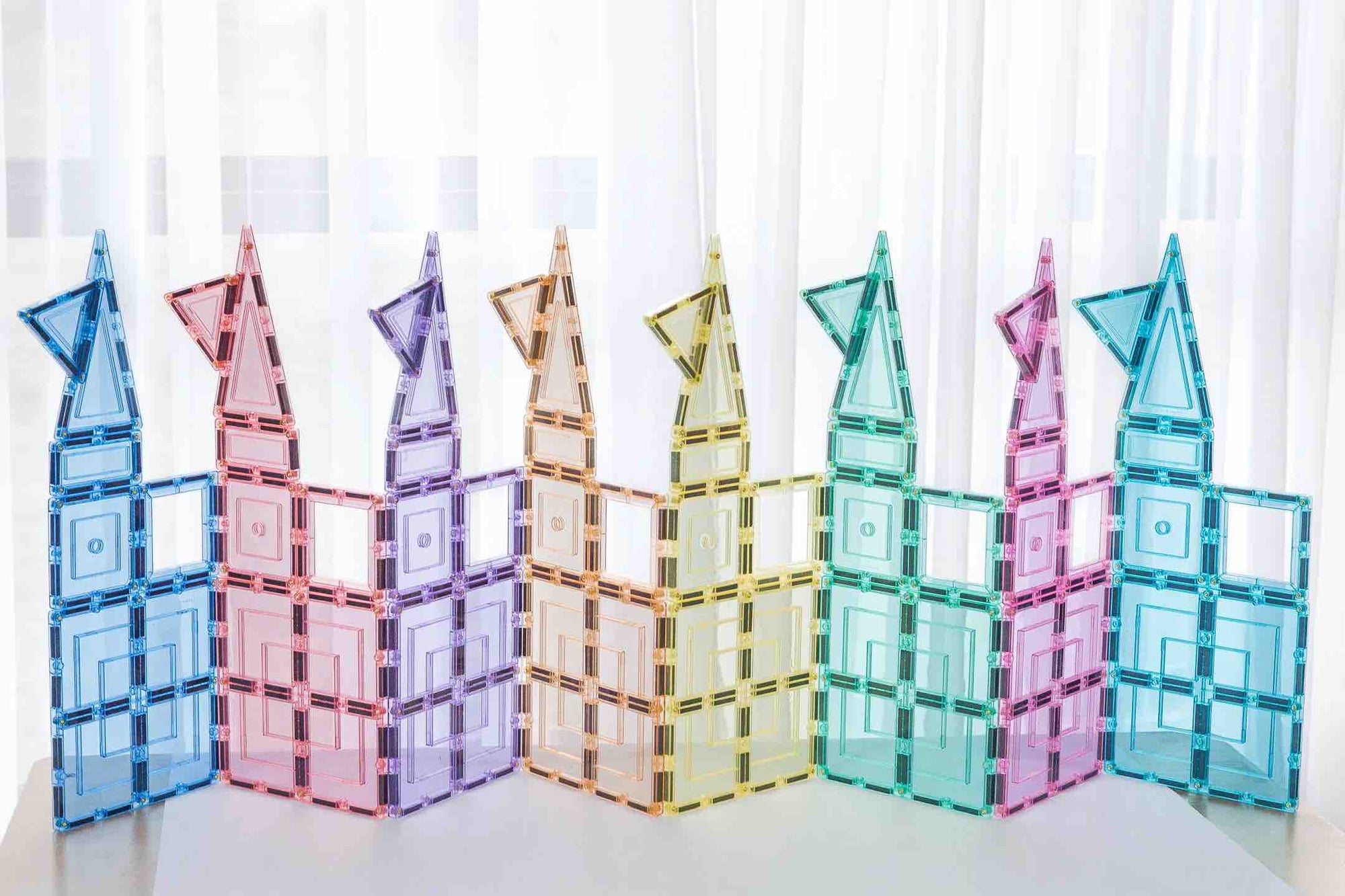 Learn & Grow Magnetic Tiles - Builders Pack ( Pastel ) - 112 Piece