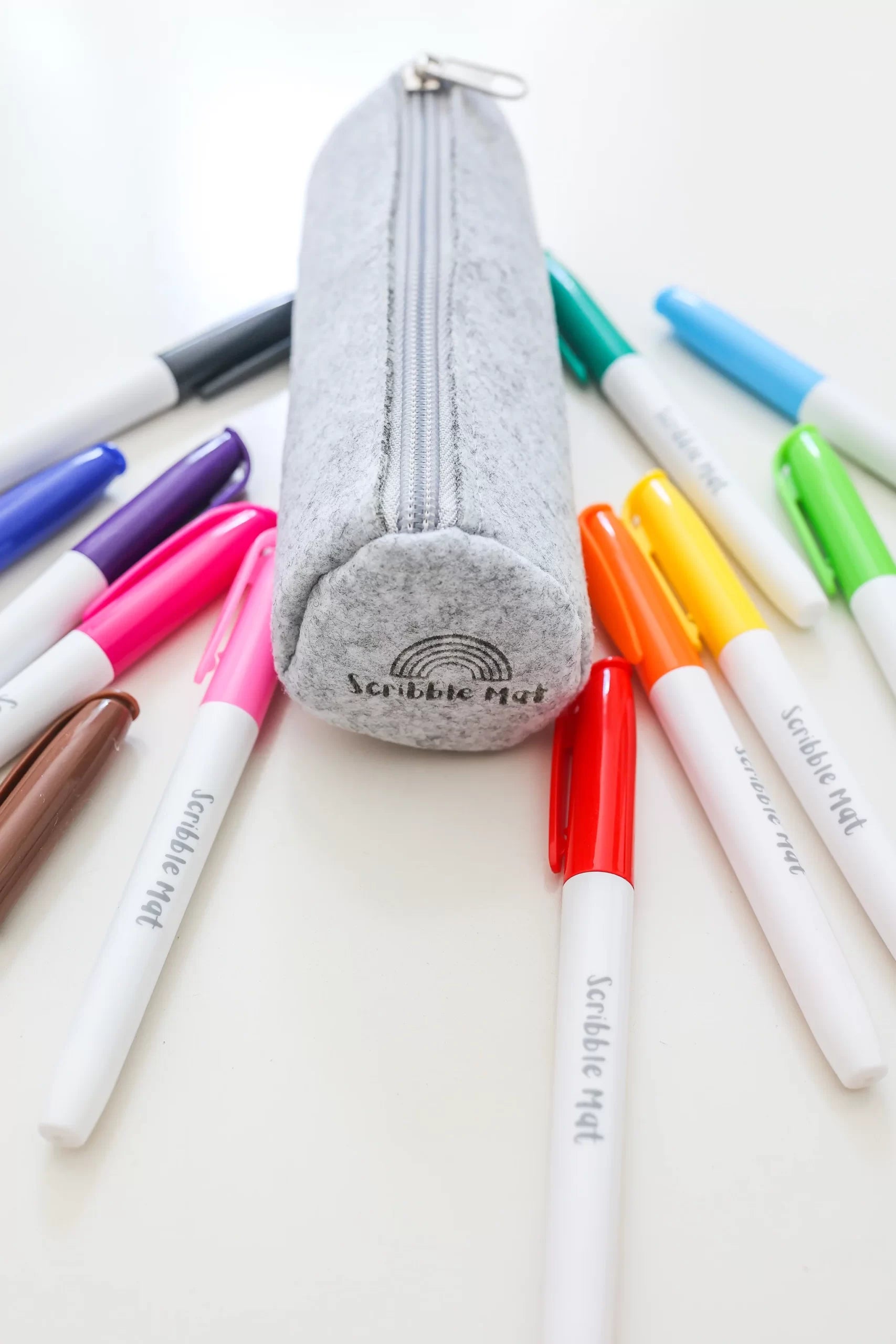Scribble Mat - Felt Pencil Case with 12 Pens
