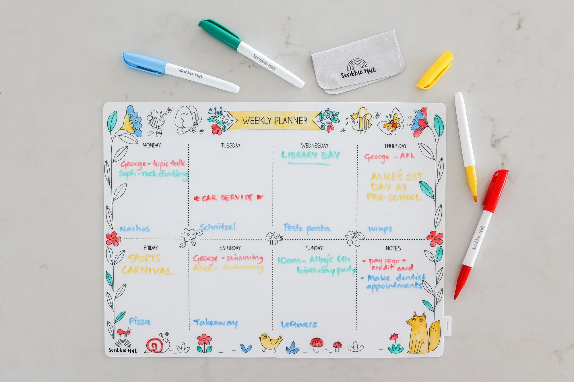 Scribble Mat - Weekly Planner Reusable Mat
