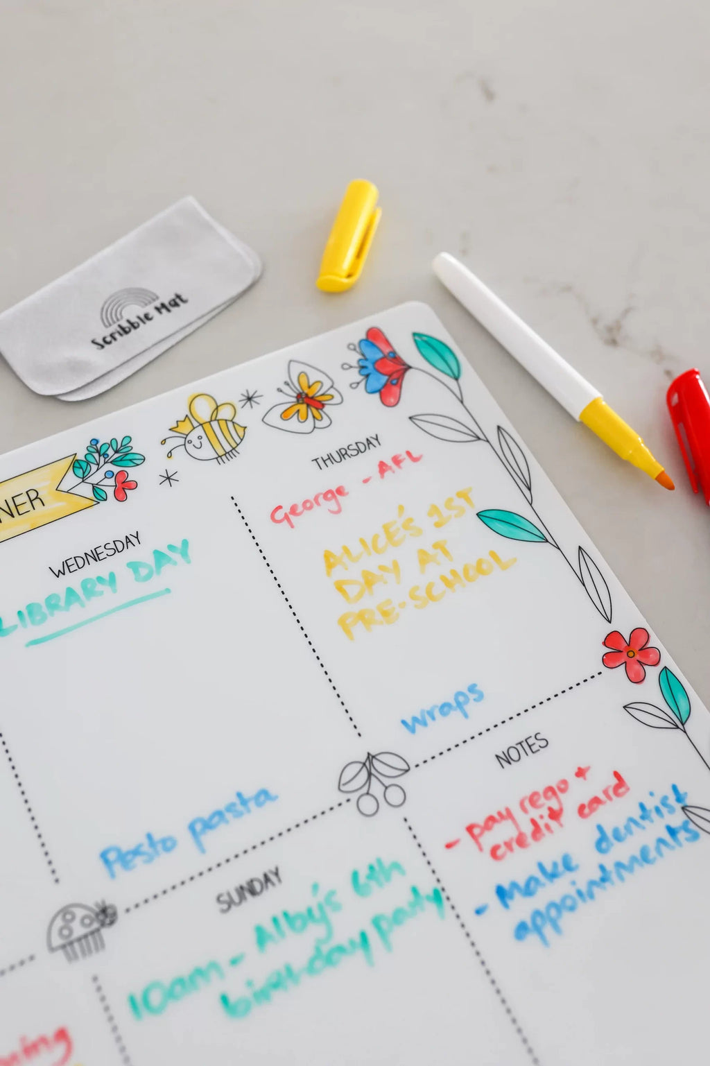 Scribble Mat - Weekly Planner Reusable Mat