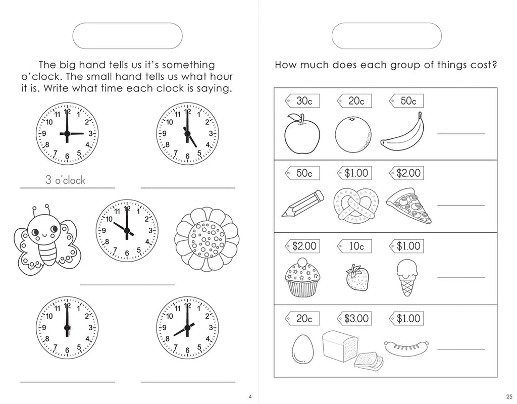 Book | Little Genius Vol. 2 - Small Activity Pad - Time, Money & Fractions