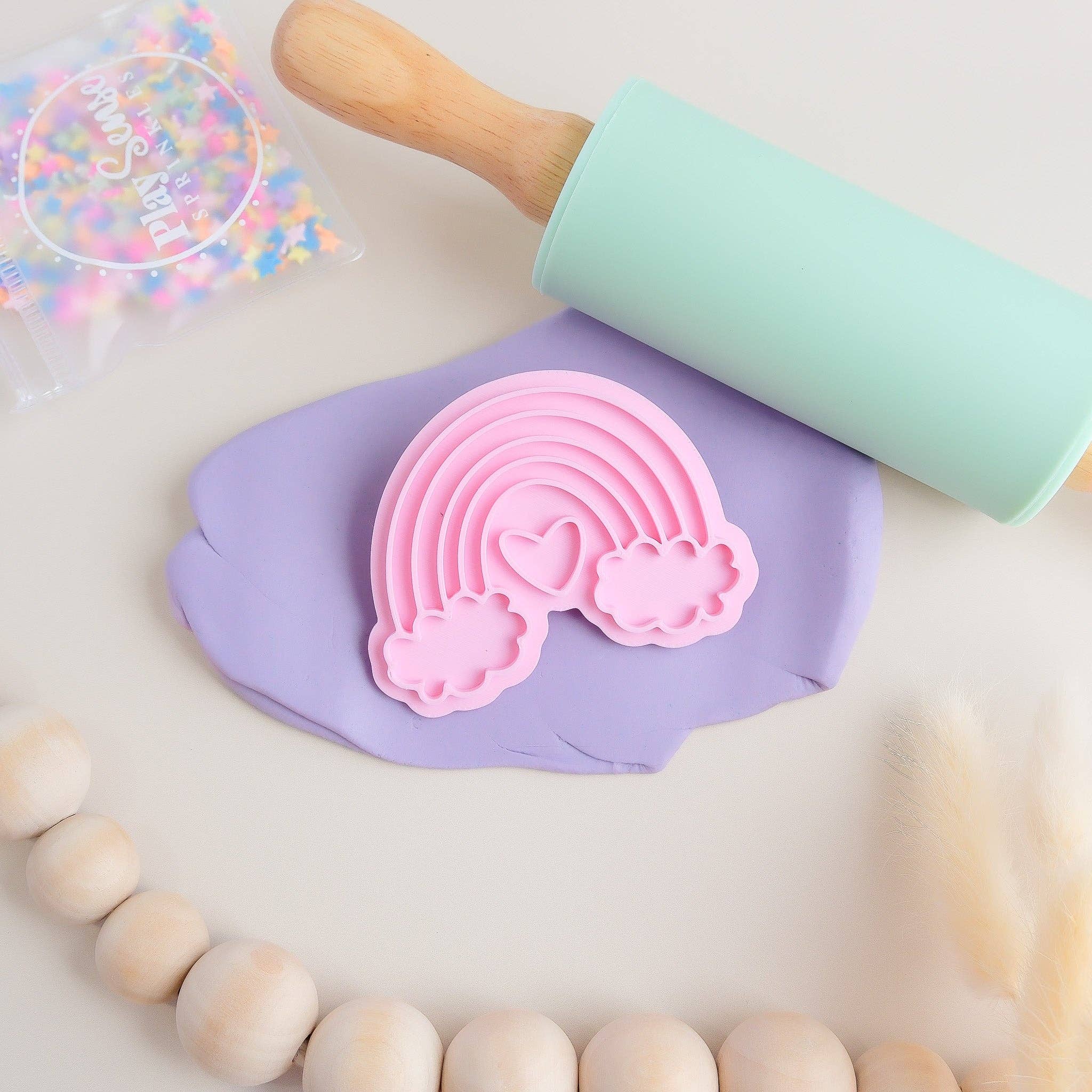 Play Sense - Eco Playdough Stamp | Rainbow with heart