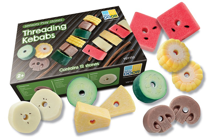 Yellow Door - Sensory Play Stones - Threading Kebabs