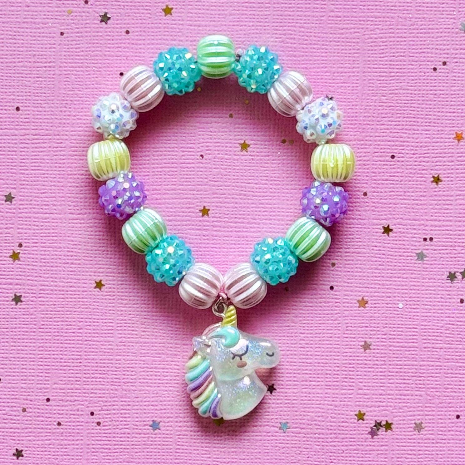 Sweet as Sugar Jewellery Beaded Bracelet Matching Unicorn Necklace