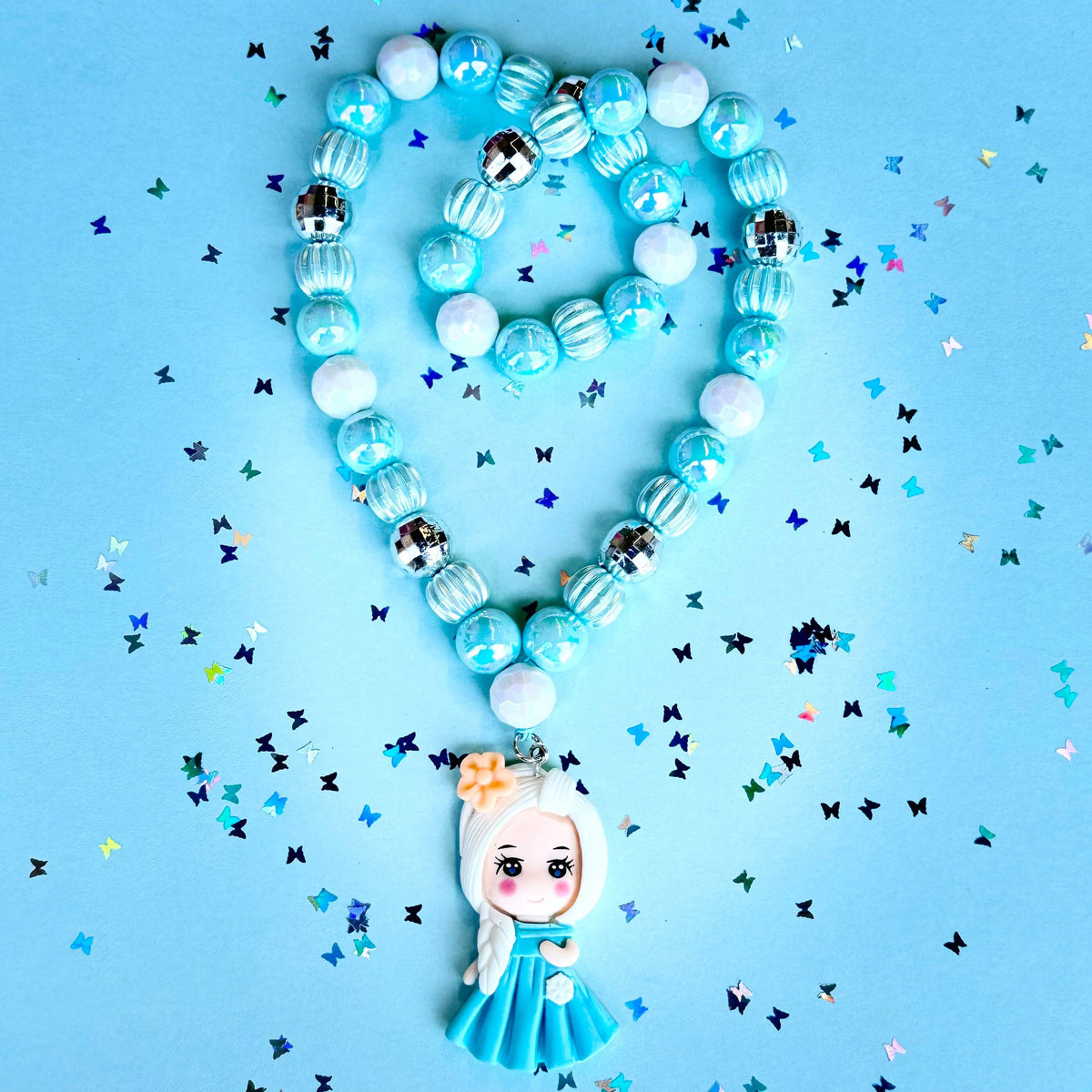 Sweet as Sugar Jewellery Beaded Necklace Blue Princess