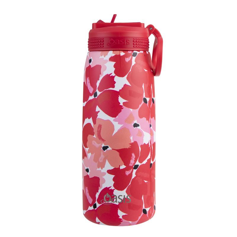 Oasis - Stainless Steel Double Wall Insulated Sport Bottle with Sipper Straw - 780ml