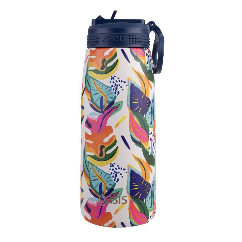Oasis - Stainless Steel Double Wall Insulated Sport Bottle with Sipper Straw - 780ml