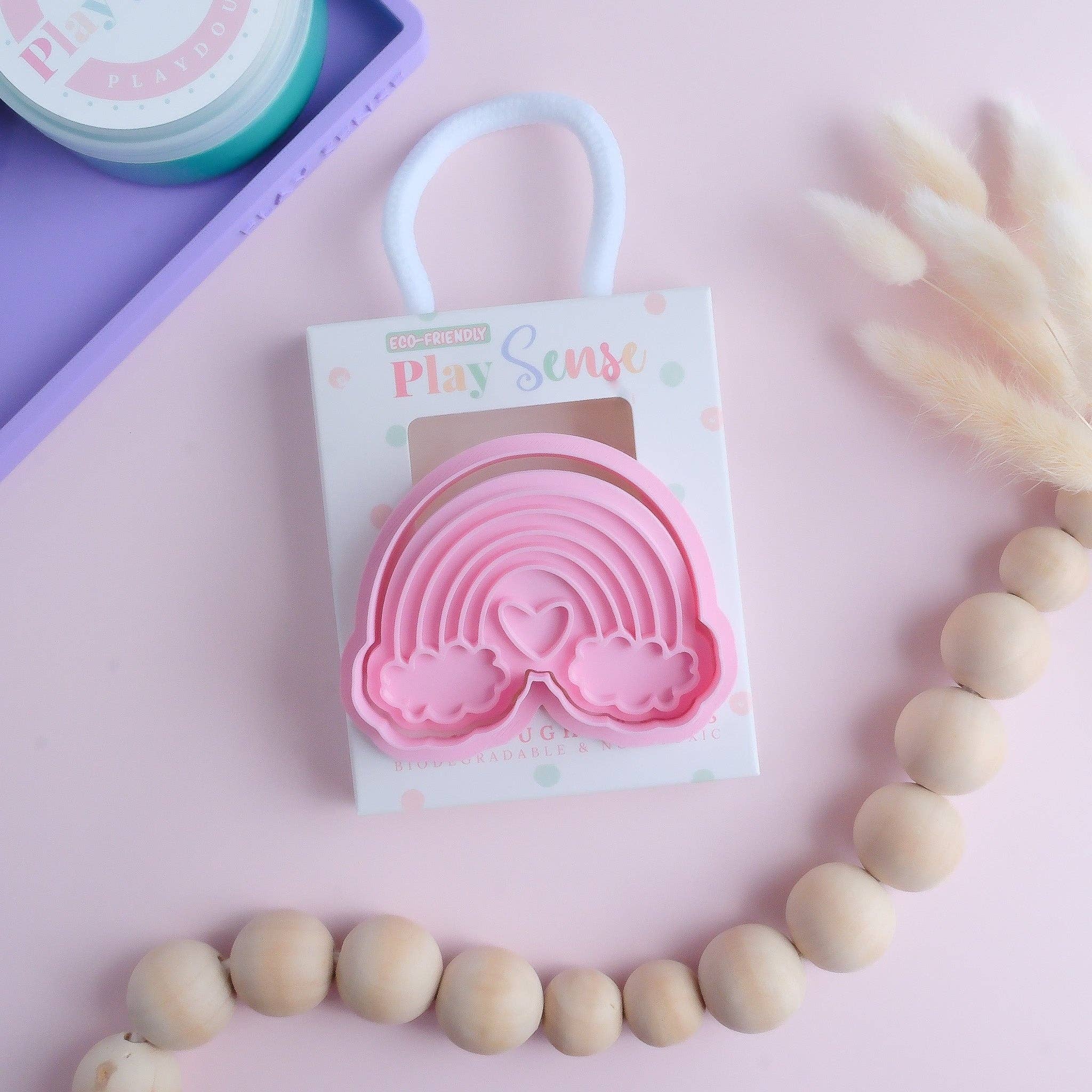 Play Sense - Eco Playdough Stamp | Rainbow with heart
