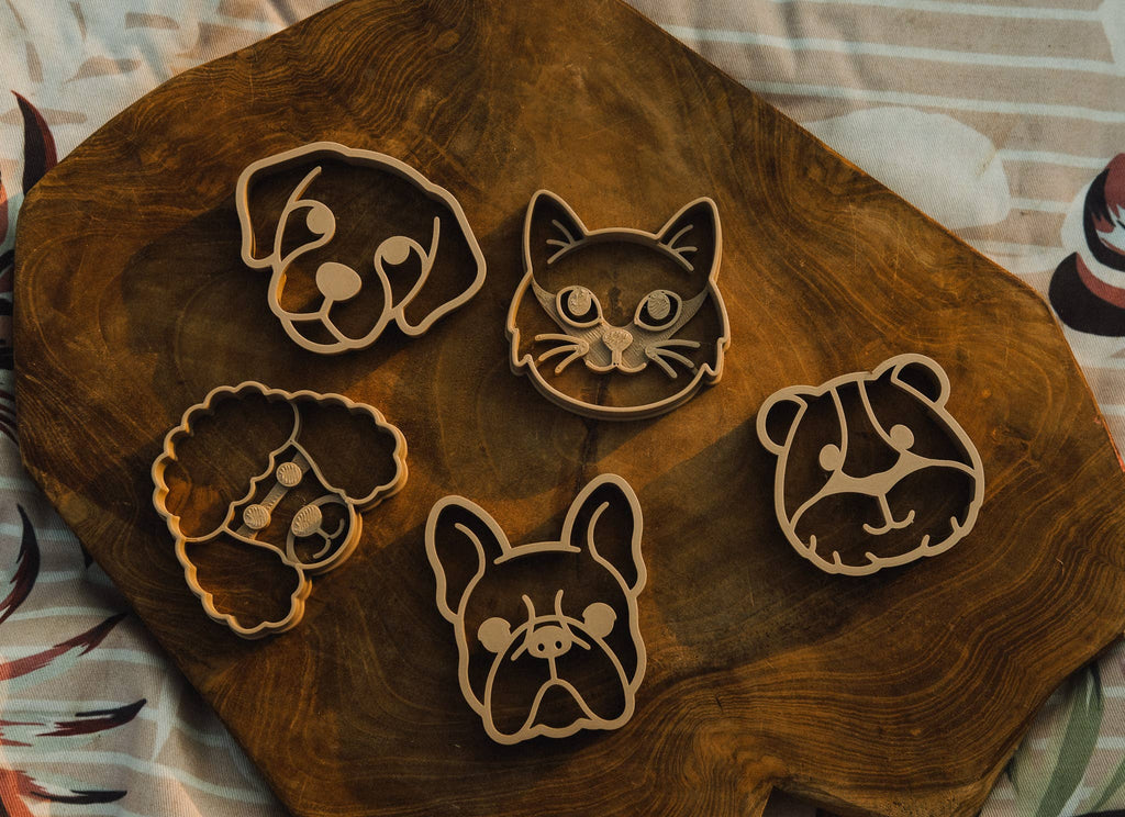 Kinfolk Pantry - Pet Friends Faces Cutter Set - Eco Playdough Tool
