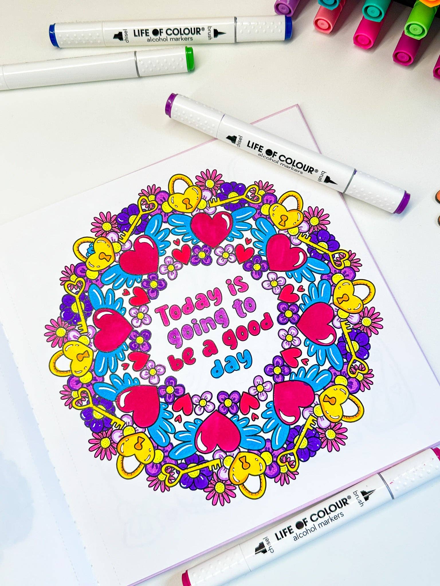 Life of Colour - Art Markers - 24 Alcohol Based, Dual Tip Markers for Colouring