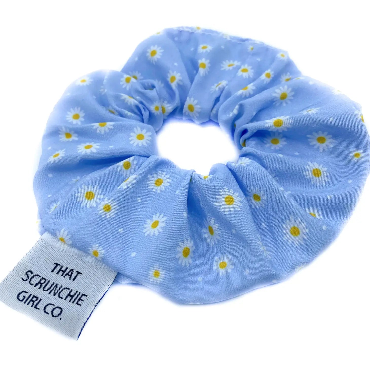 That Scrunchie Girl Co. - Blue Daisy Hair Scrunchie