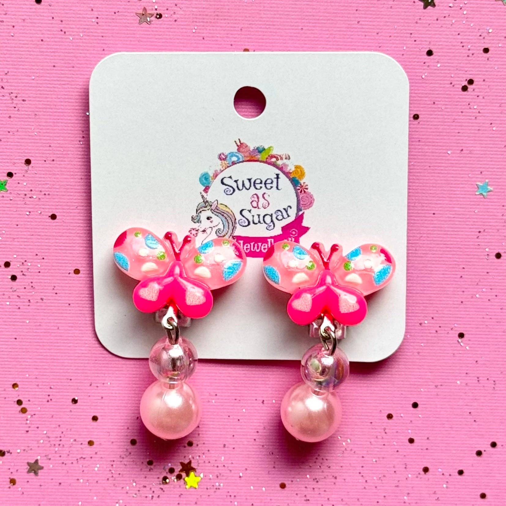 Sweet as Sugar Jewellery Earrings Clip On Butterfly