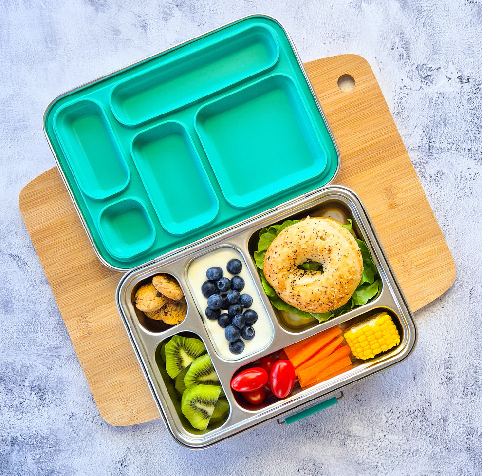 Ecococoon Bento Box 5 Stainless Steel - Leak Proof - Emerald Green