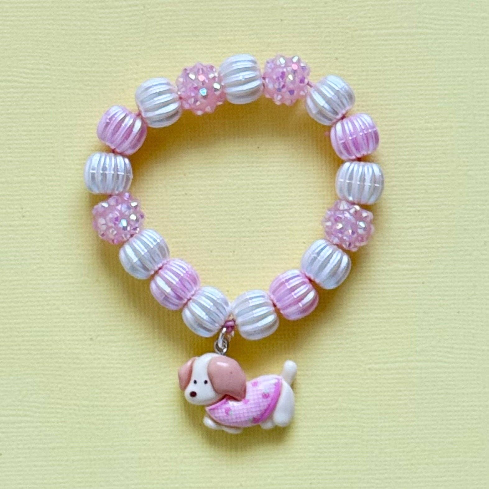 Sweet as Sugar Jewellery Beaded Bracelet Matching Puppy Necklace