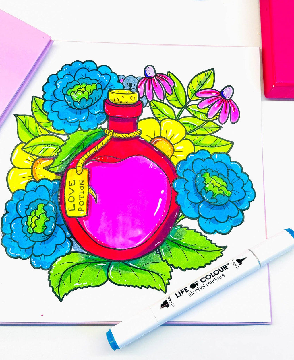 Life of Colour - Art Markers - 24 Alcohol Based, Dual Tip Markers for Colouring