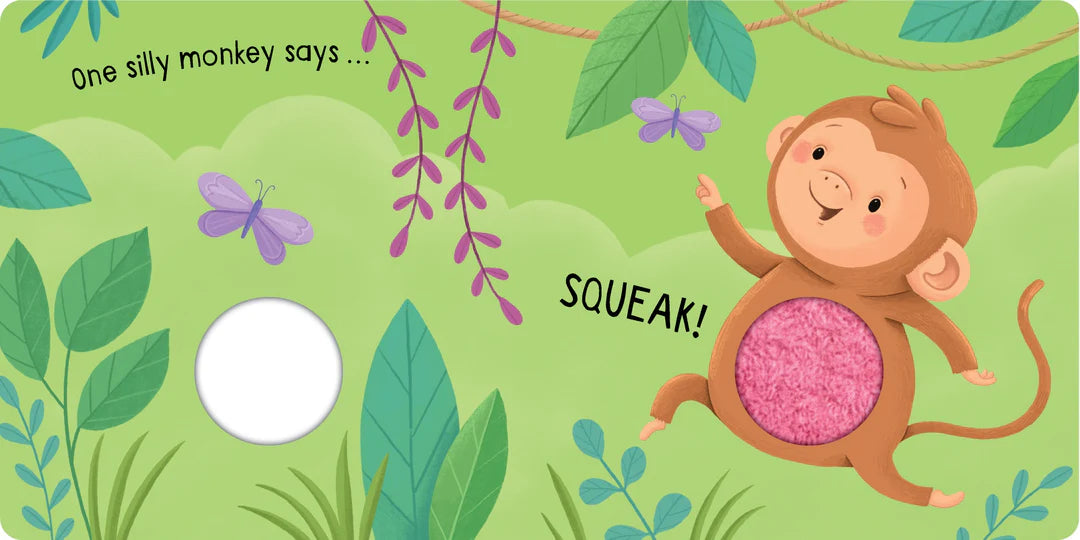 Book | Squeaky Plush Board Book - Five Silly Monkeys