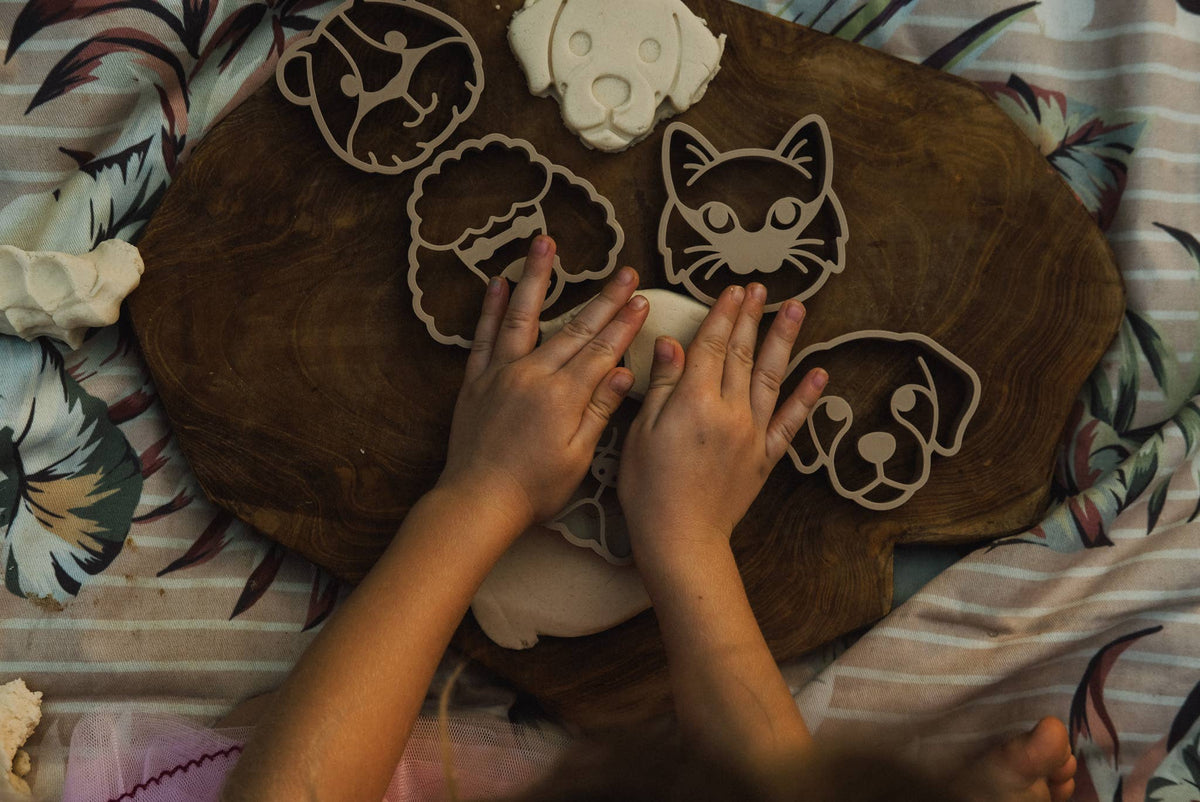 Kinfolk Pantry - Pet Friends Faces Cutter Set - Eco Playdough Tool