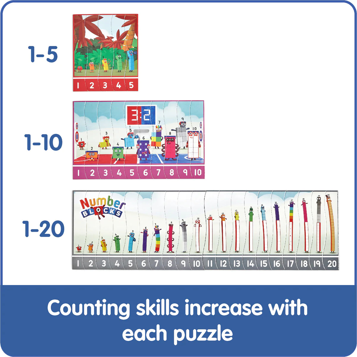 Hand2Mind - Numberblocks Sequencing Puzzle Set