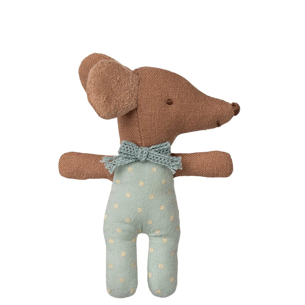 Maileg Sleepy Wakey Baby Mouse in Matchbox Blue 2025