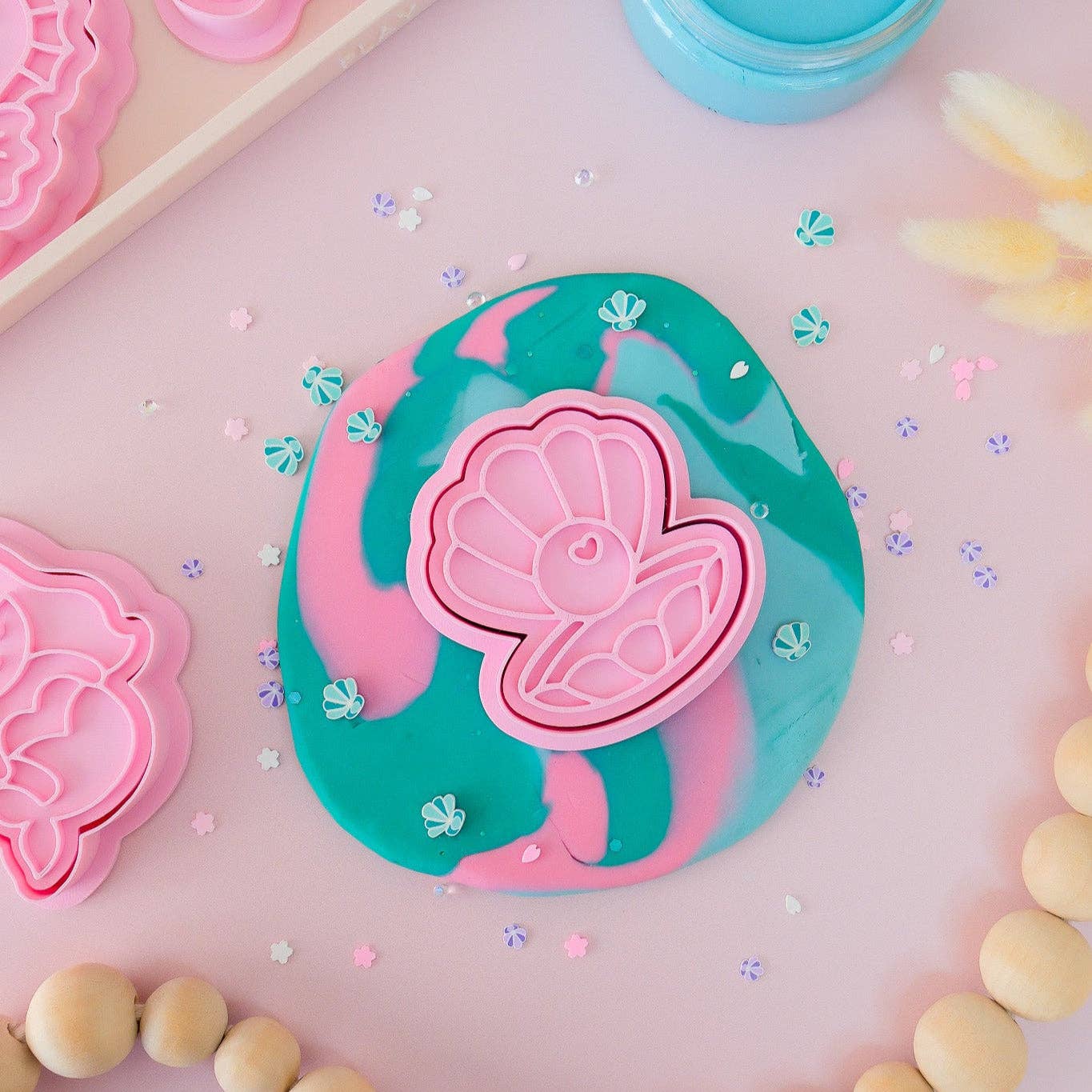 Play Sense - Eco Playdough Stamp | Mermaid Shell
