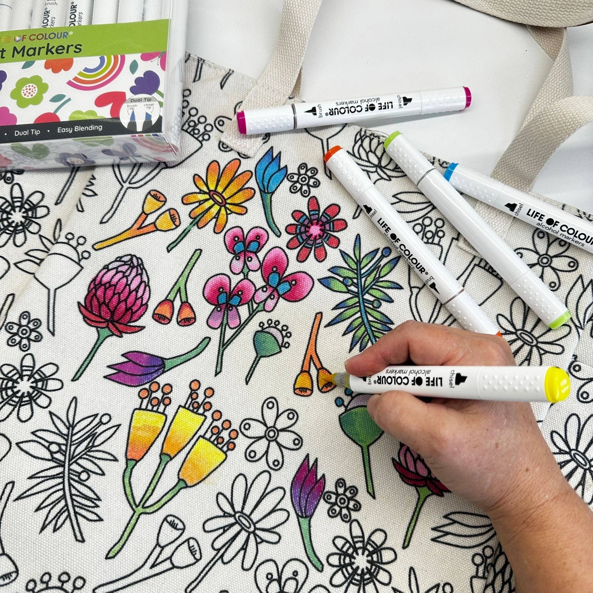 Life of Colour - Art Markers - 24 Alcohol Based, Dual Tip Markers for Colouring