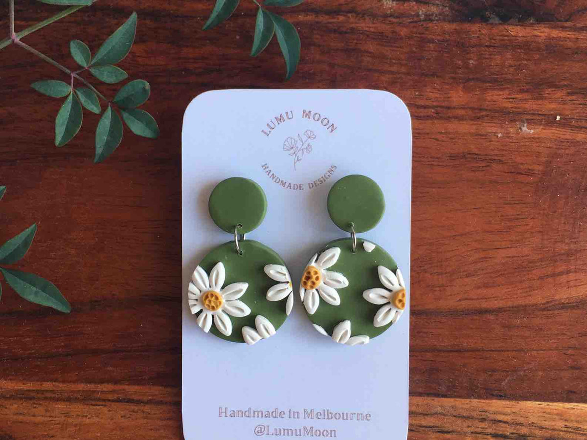 Lumu Moon - Daisy Statement Earrings - Short Dangle