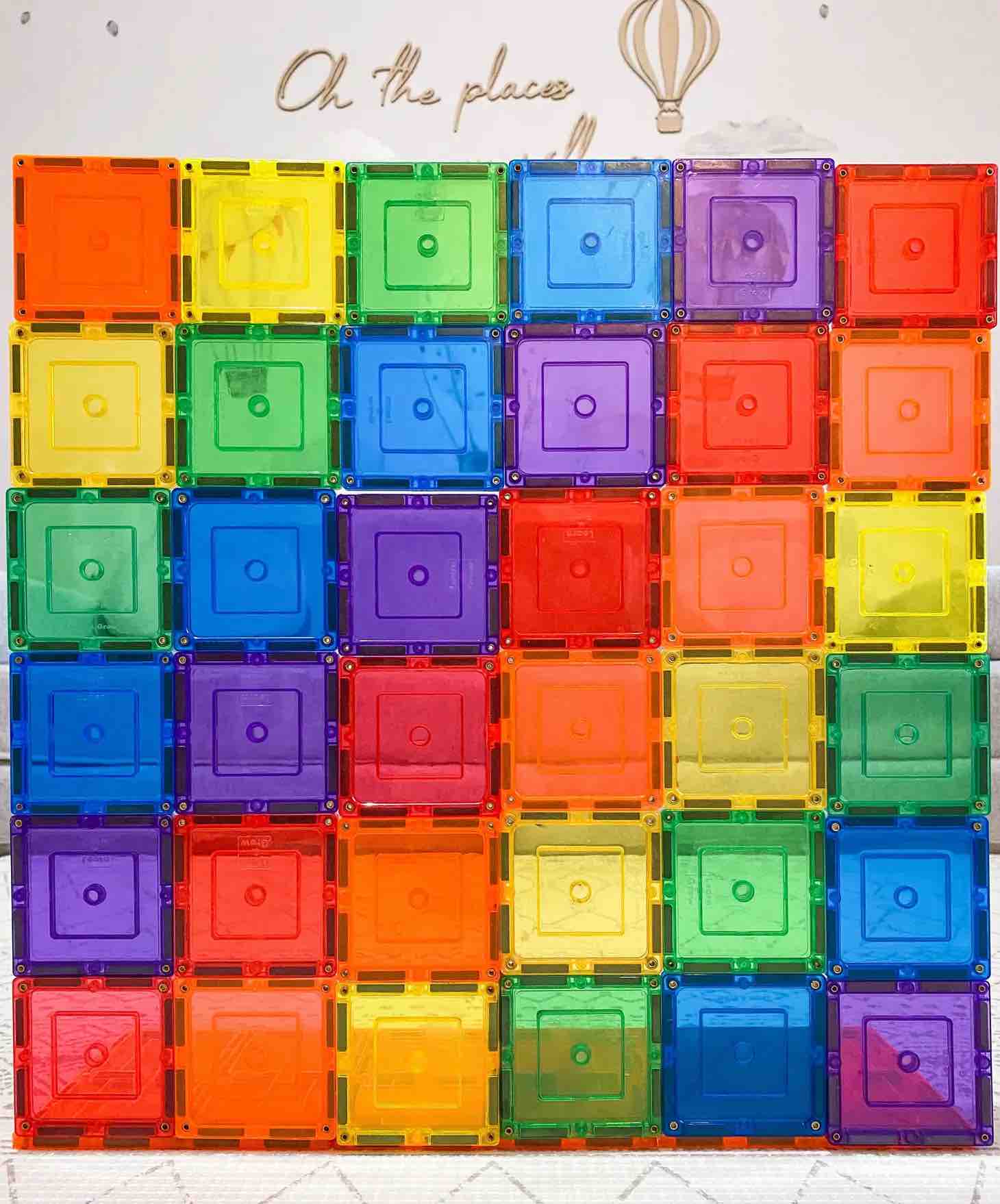 Learn & Grow Magnetic Tiles - Small Square Pack - 36 piece