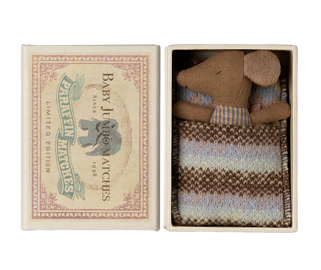 Maileg Sleepy Wakey Baby Mouse in box Rose 2024