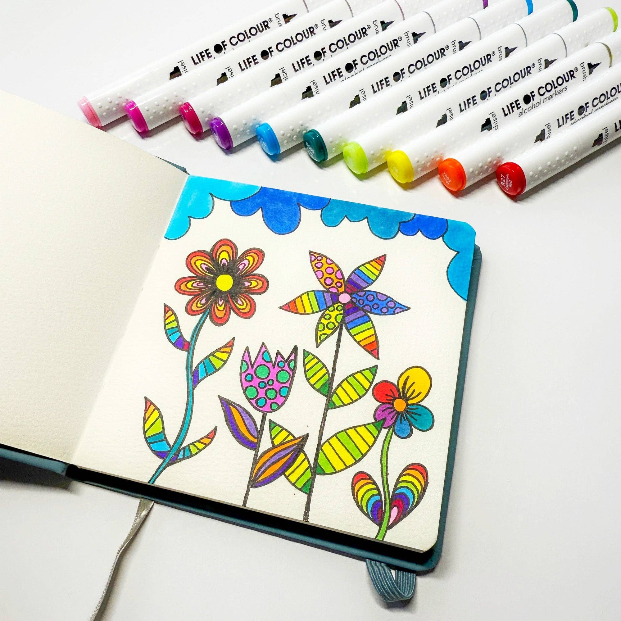 Life of Colour - Art Markers - 24 Alcohol Based, Dual Tip Markers for Colouring