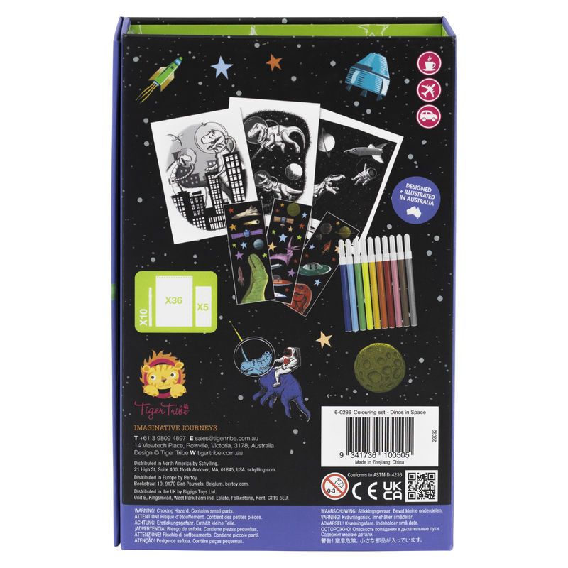 Tiger Tribe - Colouring Set - Dinos in Space
