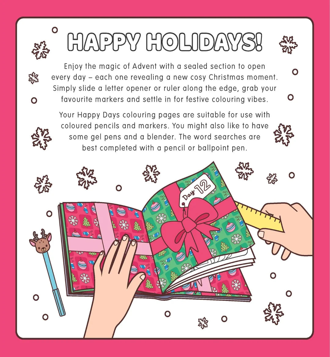 Book | Happy Days - Cosy Christmas Advent Colouring Book (Hardback Edition)