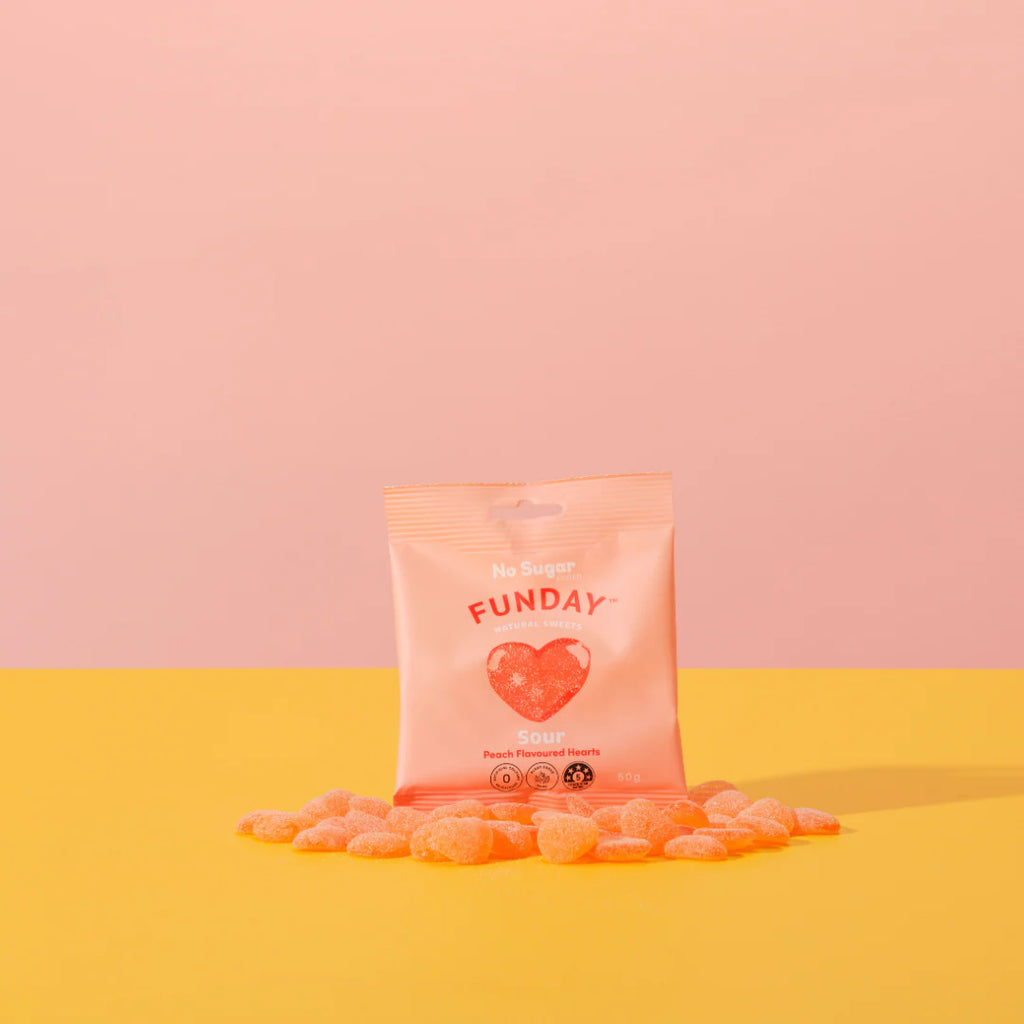 FUNDAY Sweets - Sour Peach Hearts 50g