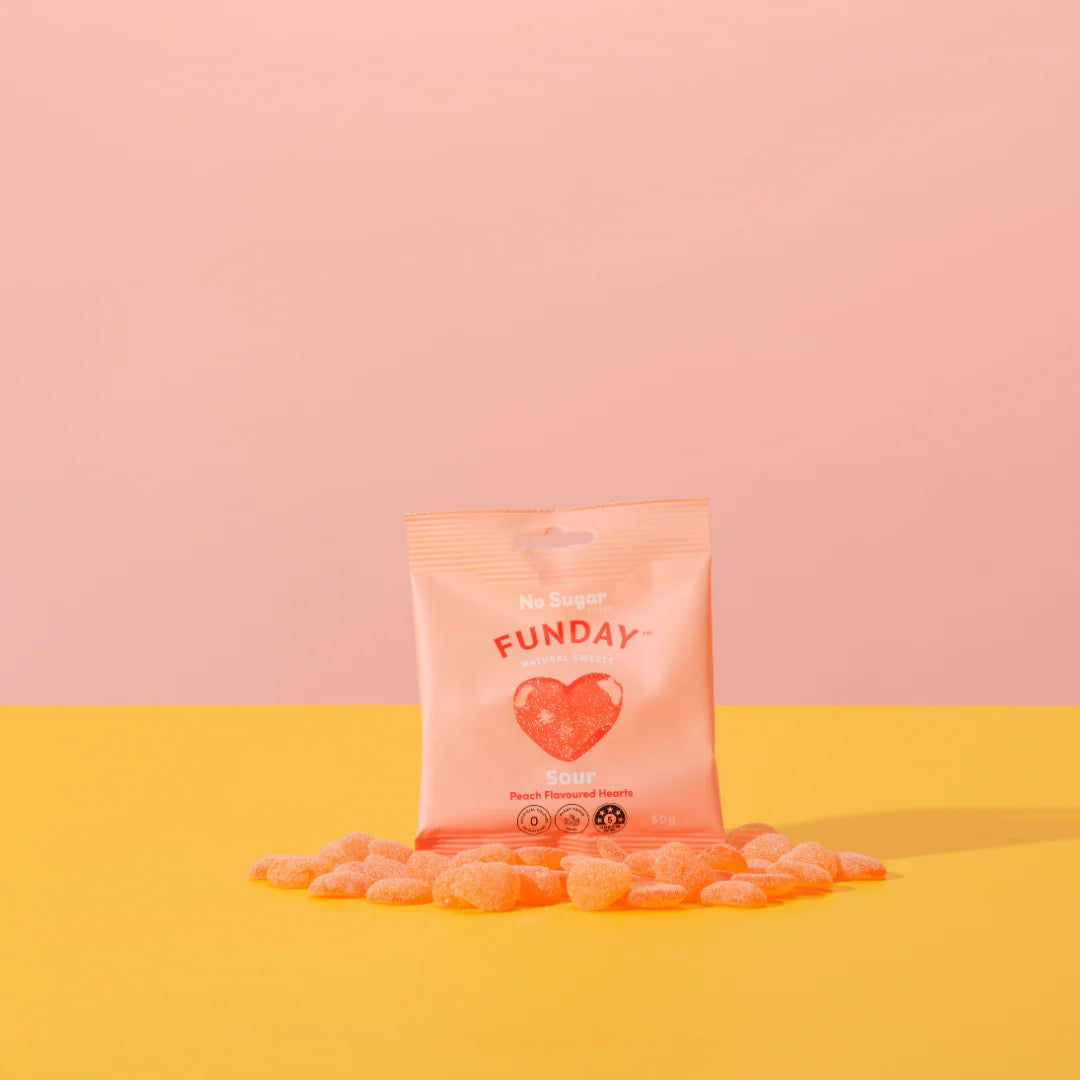 FUNDAY Sweets - Sour Peach Hearts 50g
