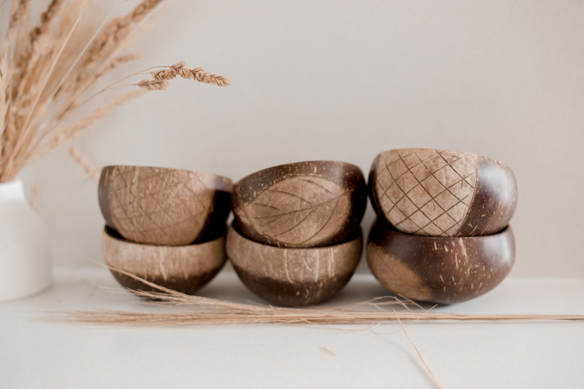 qtoys Patterned Coconut Rice Bowls set of 6