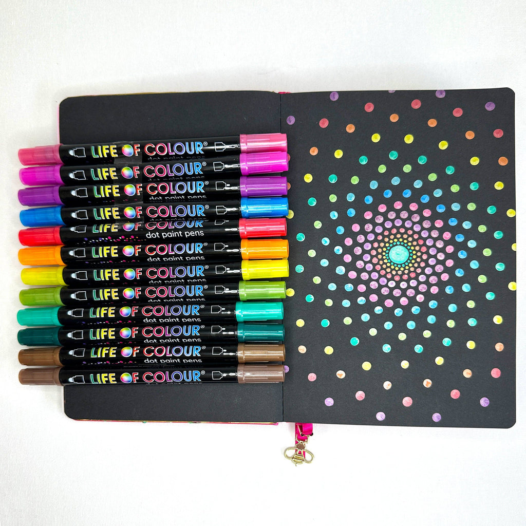 Life of Colour - Metallic Dot Markers Acrylic Paint Pens -  Set of 12