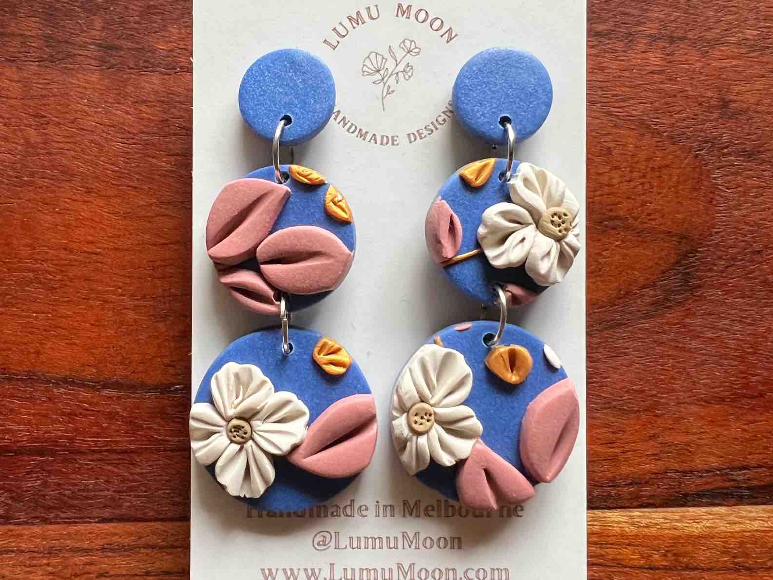 Lumu Moon - Blue Floral - Round Long