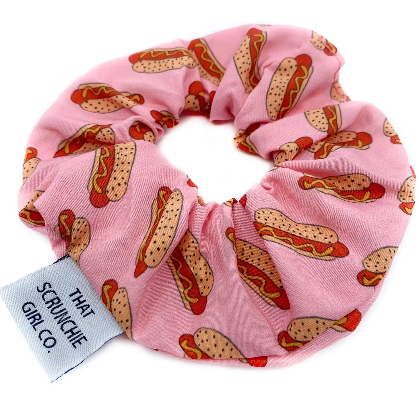 That Scrunchie Girl Co. - Pink Hot Dogs Hair Scrunchie