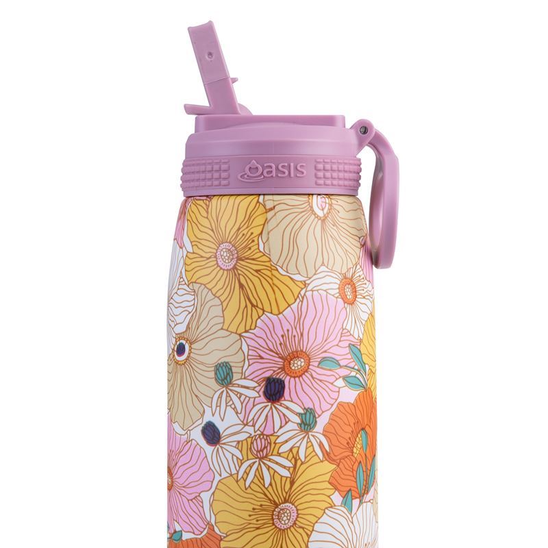Oasis - Stainless Steel Double Wall Insulated Sport Bottle with Sipper Straw - 780ml